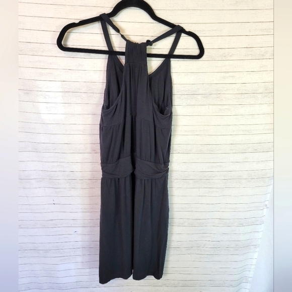 ATHLETA RACER BACK HALTER BLACK DRESS W POCKETS, SZ SMALL - Picture 5 of 9